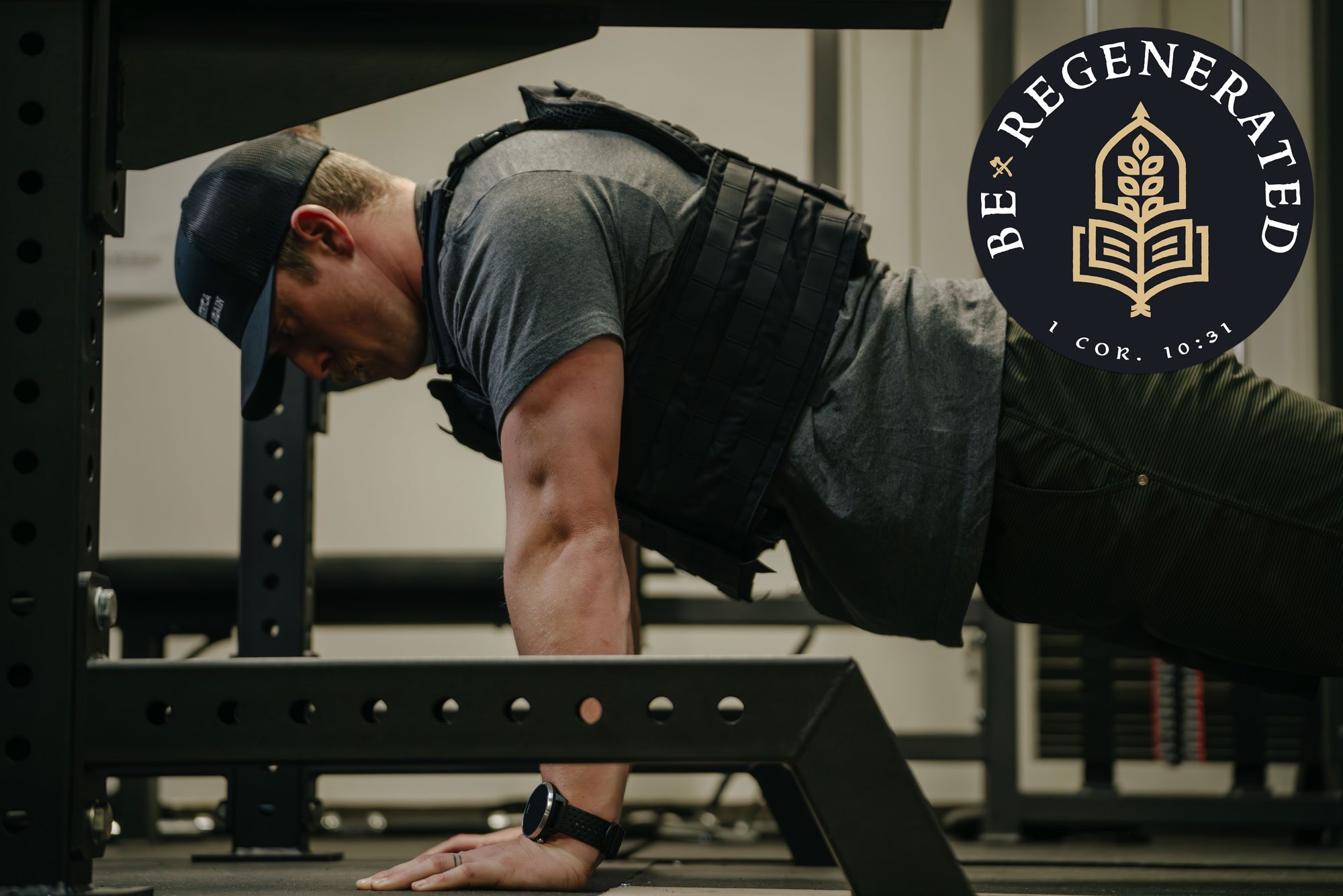 Man doing push ups with weighted vest from Armored Republic