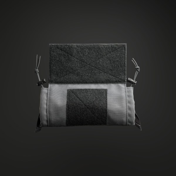 Gray MK I Med Sleeve Dangler pouch with a Velcro flap, designed for quick-access medical storage on a plate carrier.