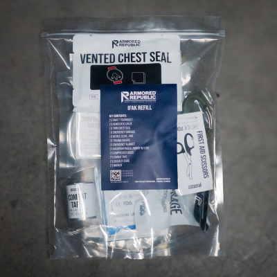 The AR Individual First Aid Refill Kit (IFAK) from AR500 Armor of the Armored Republic